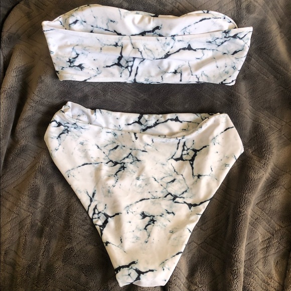 Zaful Marble Two Piece Bikini Set - Picture 4 of 5